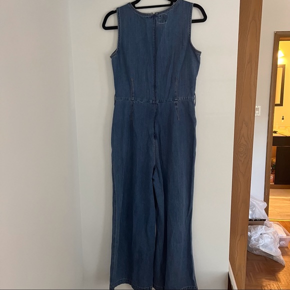 Vintage Gap Denim Jumpsuit Straight Neck Sleeveless 90s 70s Overalls Size 6 - Picture 7 of 8